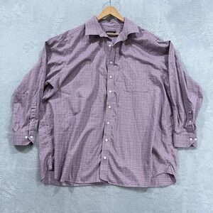 Rochester‎ Shirt Mens 19 36/37T Red Long Sleeve Button Up Academia Preppy Career